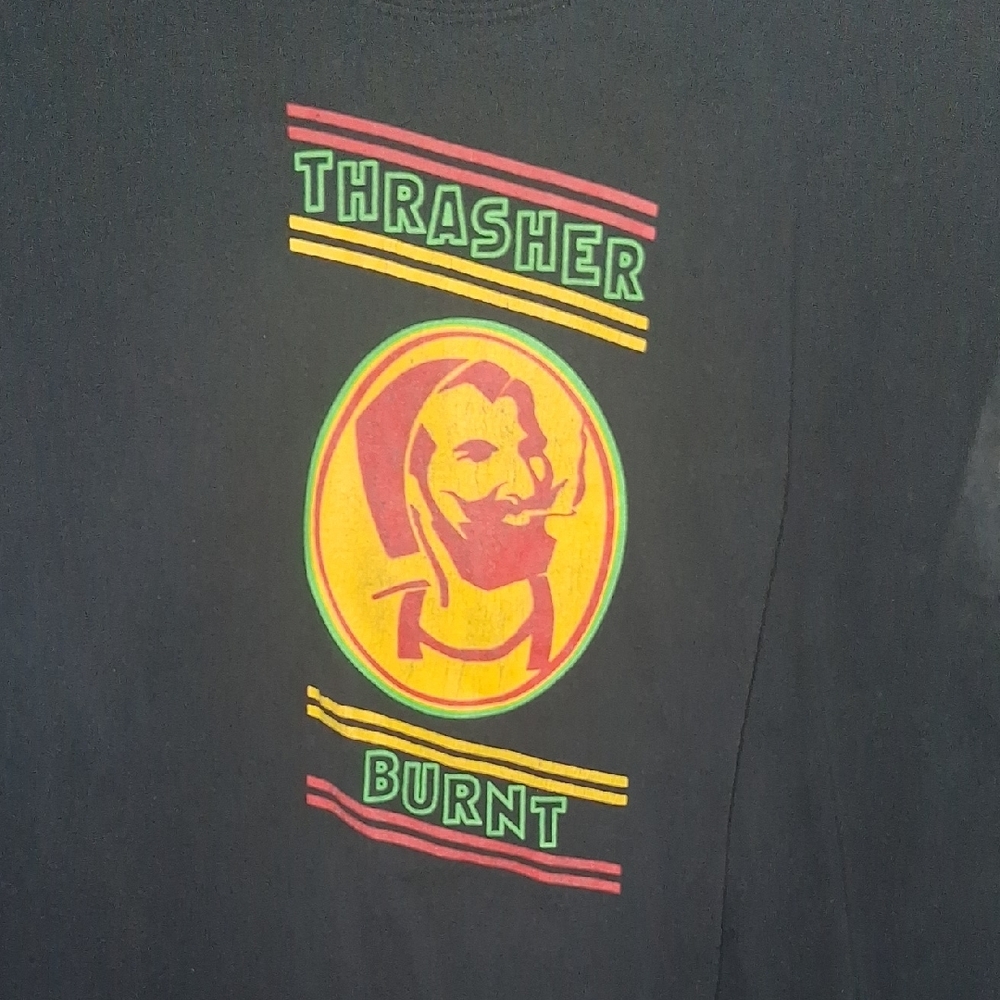 Thrasher Black Tee with Zigzag Graphic One Off